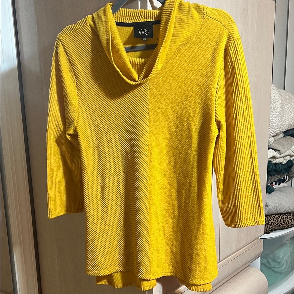 W5 golden mustard color  Cowl Neck Top